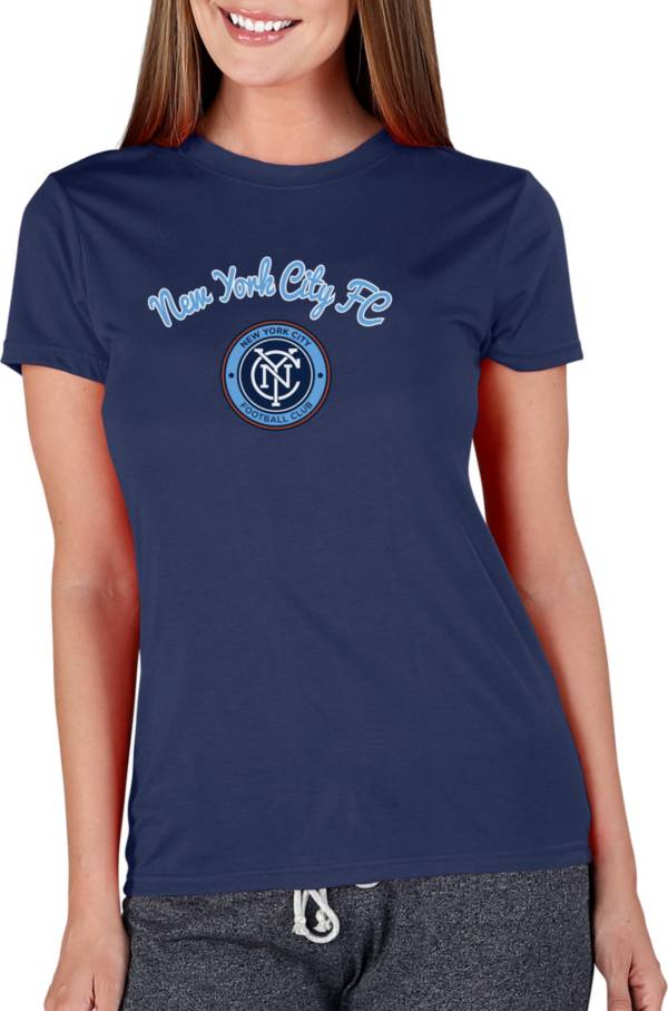 Concepts Sport Women's New York City FC Marathon Navy Short Sleeve Top