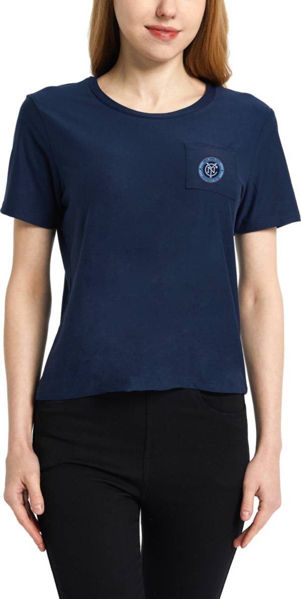 Concepts Sport Women's New York City FC Zest Navy Short Sleeve Top