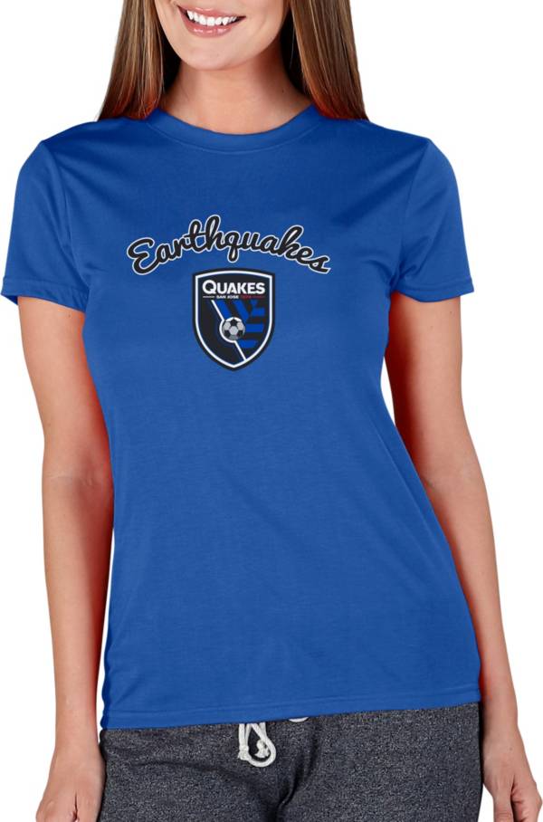 Concepts Sport Women's San Jose Earthquakes Marathon Royal Short Sleeve Top