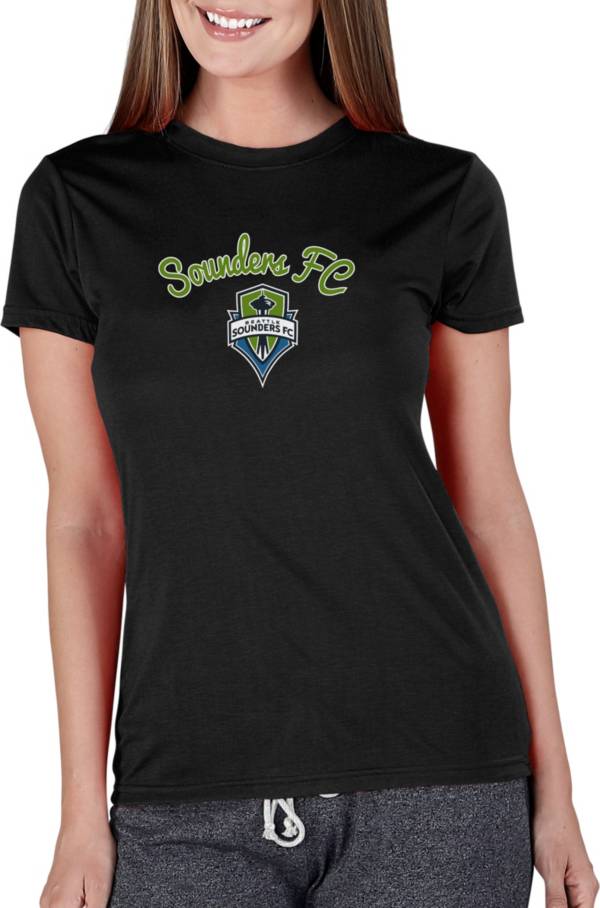 Concepts Sport Women's Seattle Sounders Marathon Black Short Sleeve Top