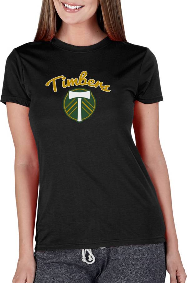 Concepts Sport Women's Portland Timbers Marathon Black Short Sleeve Top