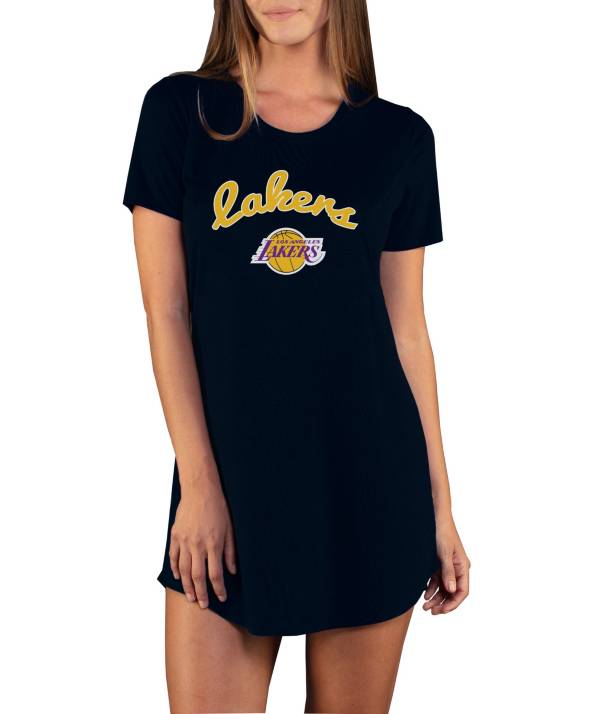 Concepts Sport Women's Los Angeles Lakers Marathon Black Night T-Shirt