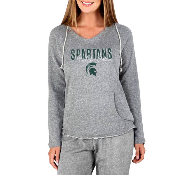 Concepts Sport Women's Michigan State Spartans Mainstream Grey Terry Pullover Hoodie