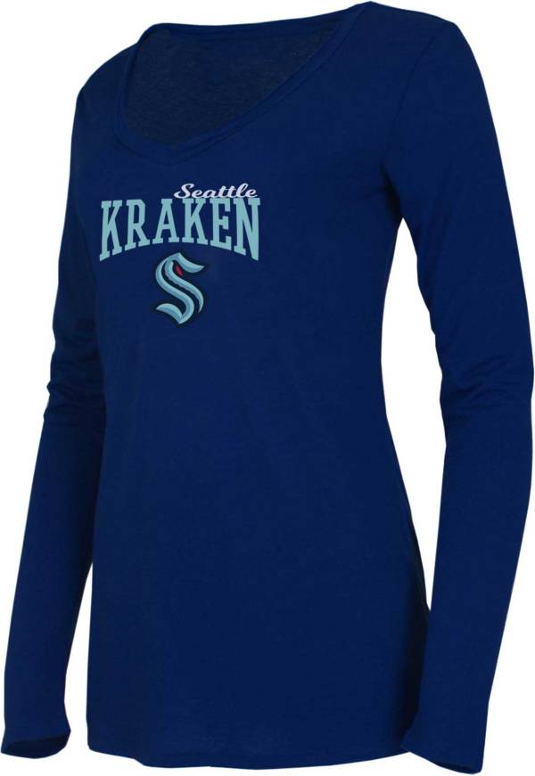 Concepts Sport Women's Seattle Kraken Marathon Navy Knit Top