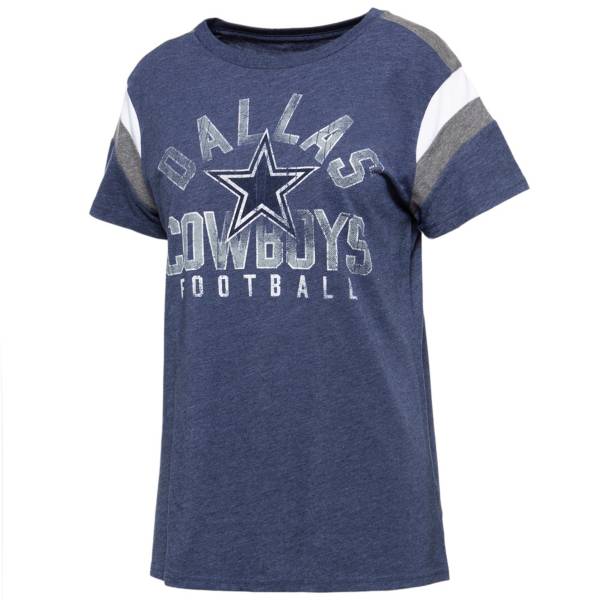 Dallas Cowboys Merchandising Women's Jolie Color Block Navy T-Shirt