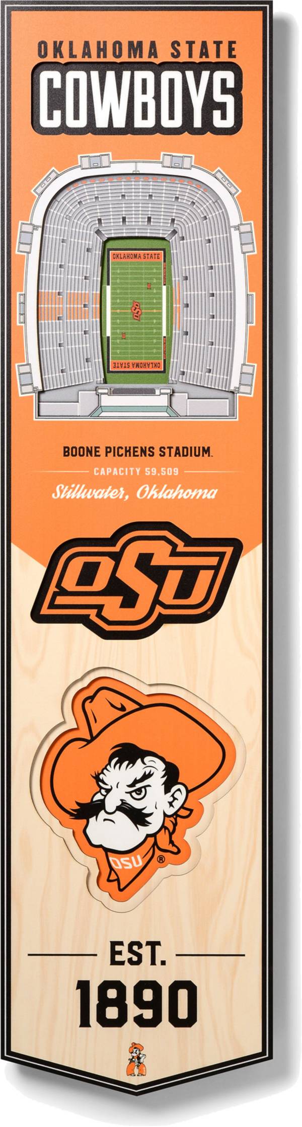 You The Fan Oklahoma State Cowboys 8"x32" 3-D Banner