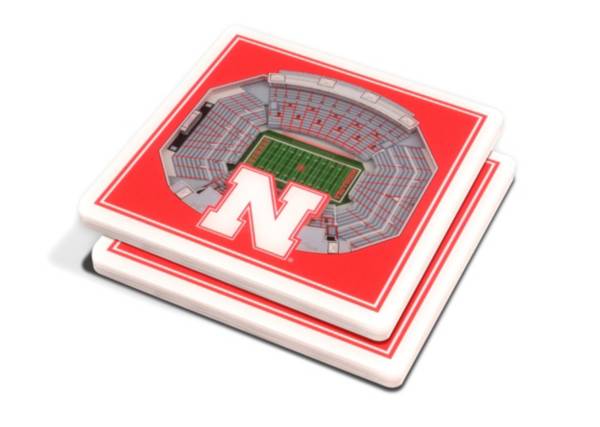 You the Fan Nebraska Cornhuskers Stadium View Coaster Set