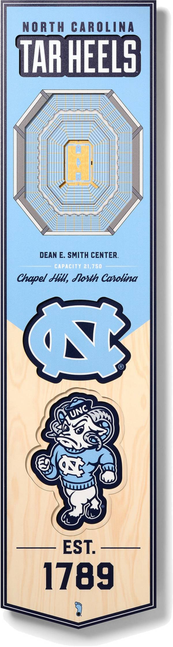 You The Fan North Carolina Tar Heels 8"x32" 3-D Banner