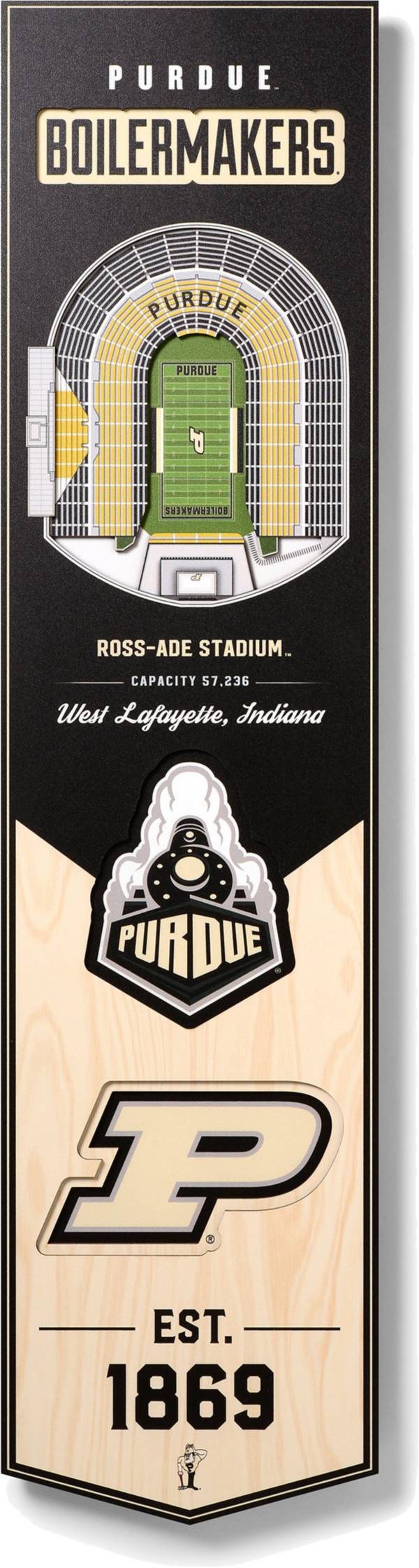You The Fan Purdue Boilermakers 8"x32" 3-D Banner