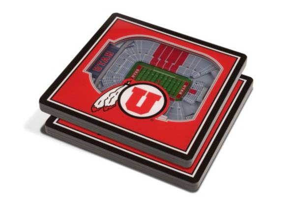 You the Fan Utah Utes Stadium View Coaster Set