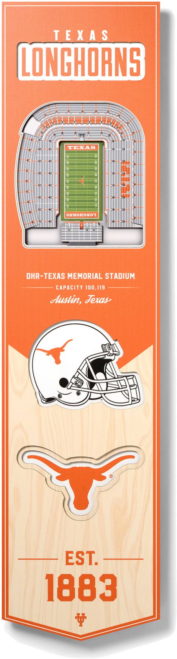 You The Fan Texas Longhorns 8"x32" 3-D Banner