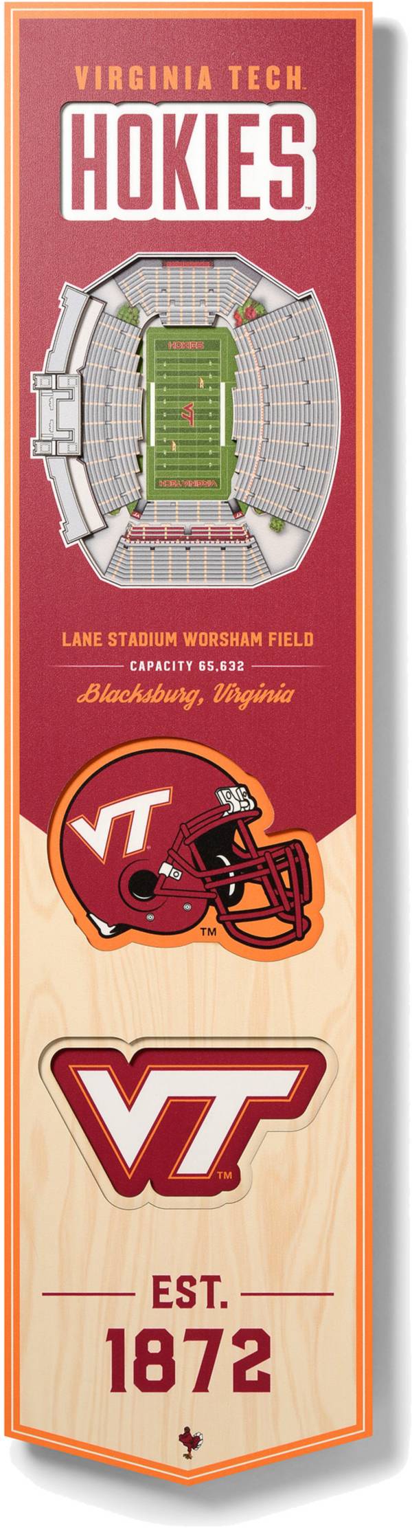 You The Fan Virginia Tech Hokies 8"x32" 3-D Banner