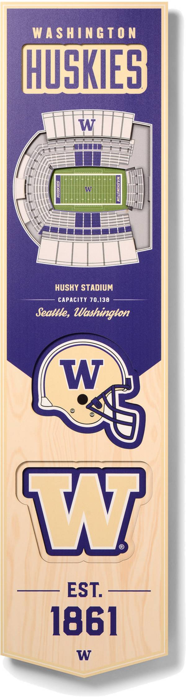 You The Fan Washington Huskies 8"x32" 3-D Banner