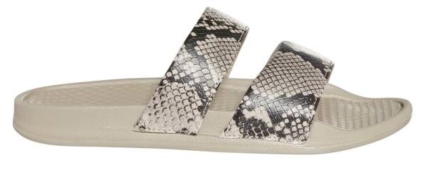 Women's Two Strap Snake Print Slides