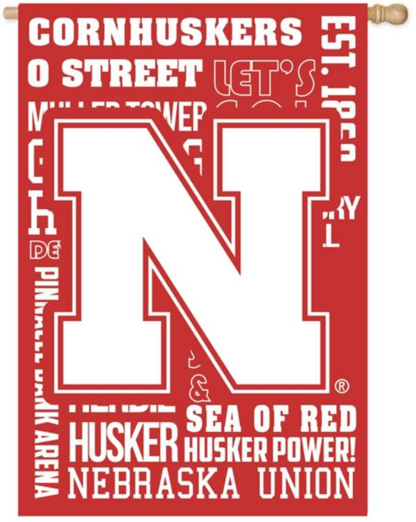 Evergreen Nebraska Cornhuskers Fan Rule House Flag