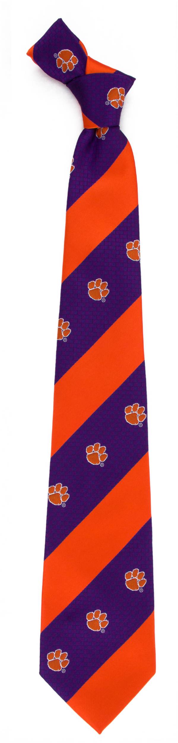 Eagles Wings Clemson Tigers Geo Stripe Necktie