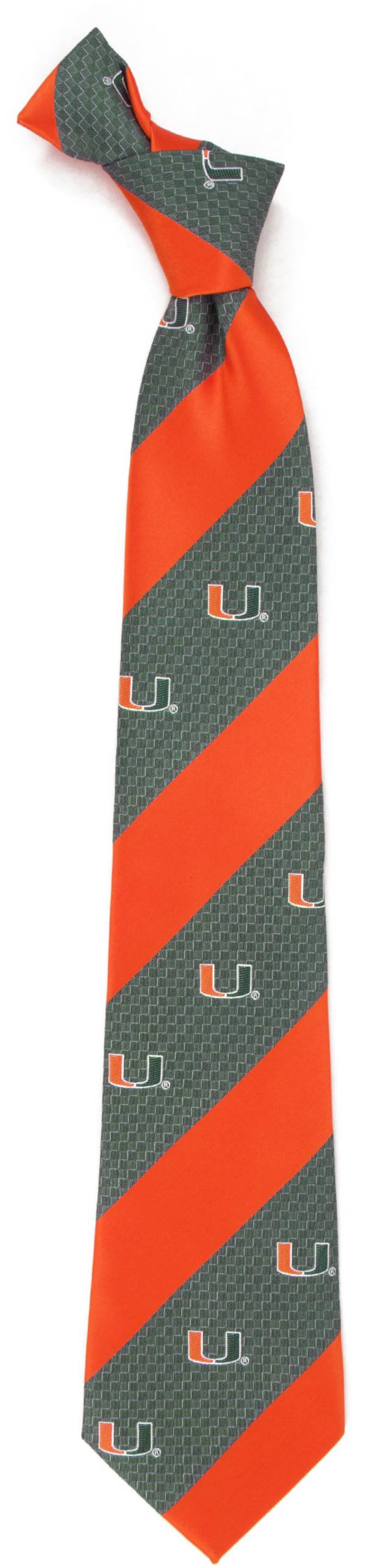 Eagles Wings Miami Hurricanes Geo Stripe Necktie