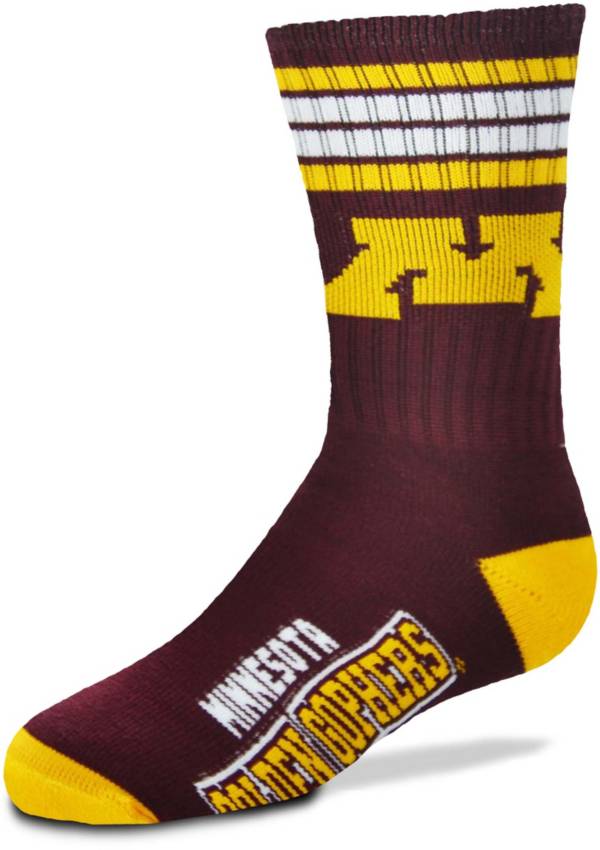 For Bare Feet Youth Minnesota Golden Gophers 4-Stripe Deuce Crew Socks product image