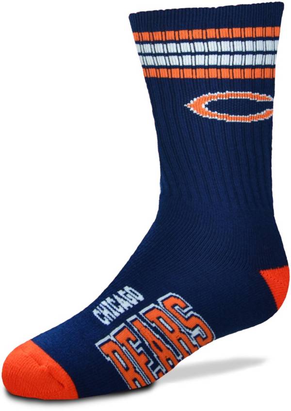 For Bare Feet Youth Chicago Bears 4-Stripe Deuce Crew Socks
