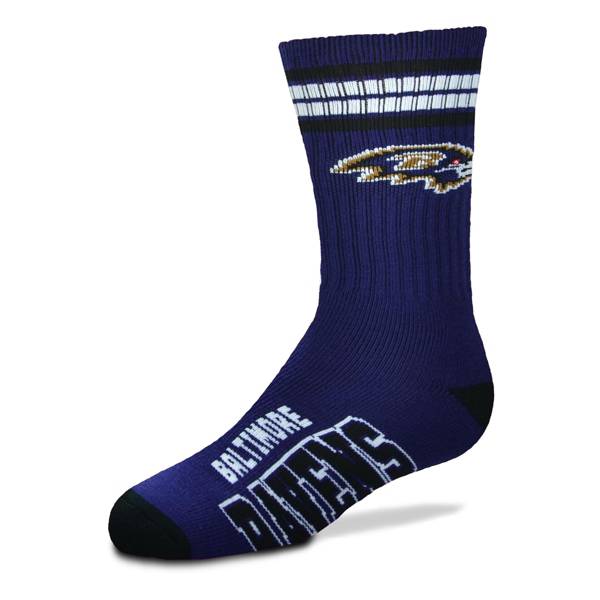 For Bare Feet Baltimore Ravens 4-Stripe Deuce Crew Socks