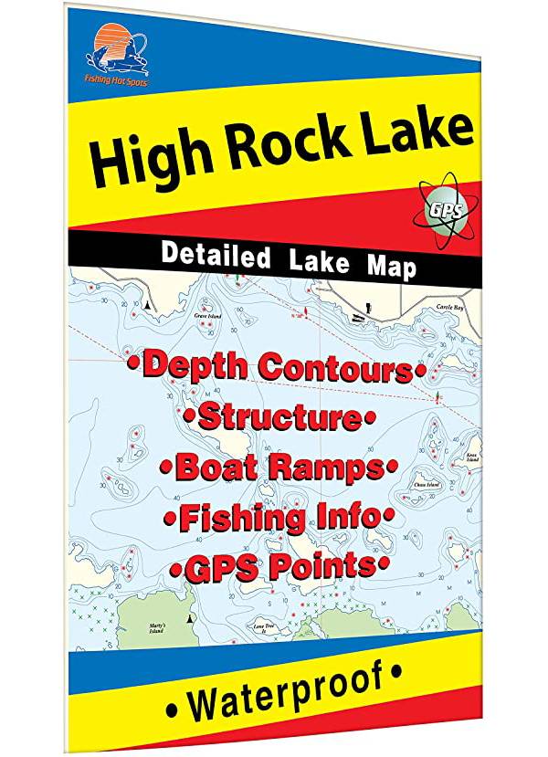 Fishing Hot Spots High Rock Lake Fishing Map