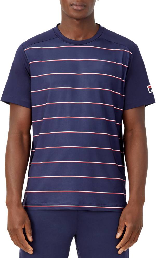 FILA Men's Heritage Tennis Striped Crew T-Shirt