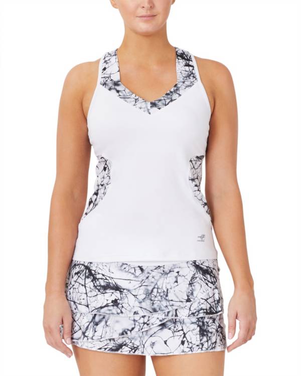 FILA Women's Printed V-Neck Pickleball Tank Top