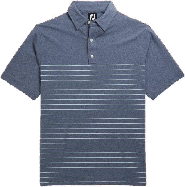 FootJoy Men's Heather Lisle Engineered Pinstripe Short Sleeve Golf Polo