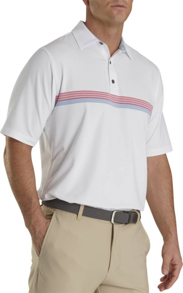 FootJoy Men's Lisle Chestband Golf Polo