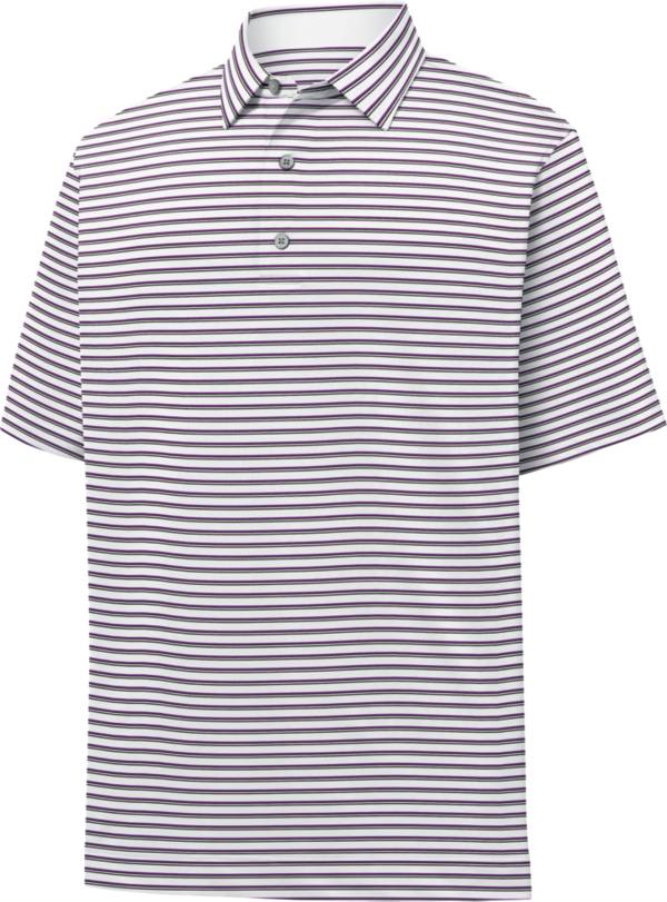 FootJoy Men's Lisle Classic Stripe Short Sleeve Golf Polo