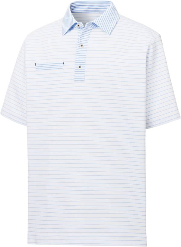 FootJoy Men's Lisle Mixed Pinstripe Short Sleeve Golf Polo