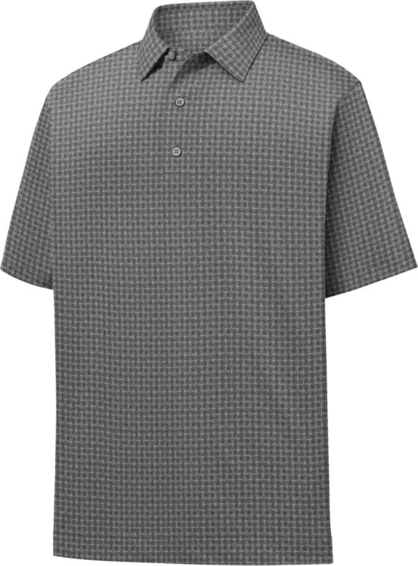 FootJoy Men's Lisle Open Weave Print Short Sleeve Golf Polo
