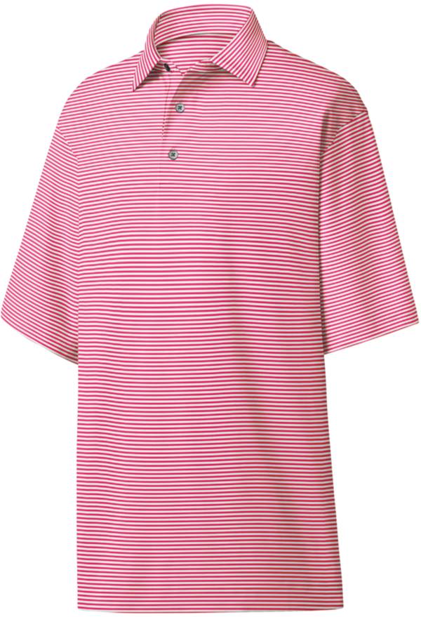 FootJoy Men's Lisle Feeder Stripe Self Collar Golf Polo