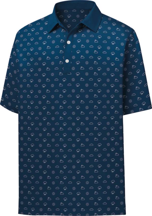 FootJoy Men's Lisle Weather Print Short Sleeve Golf Polo