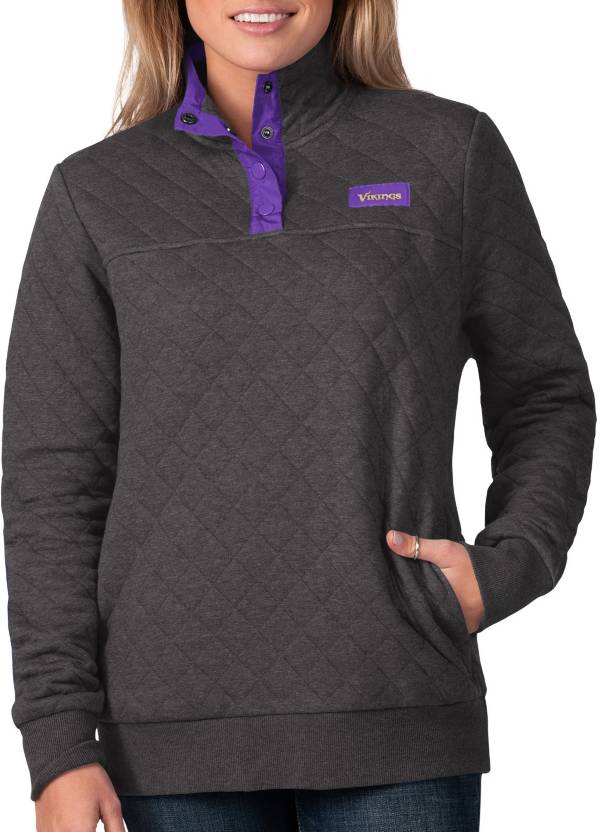 G-III For Her Women's Minnesota Vikings Quillted Black Pullover