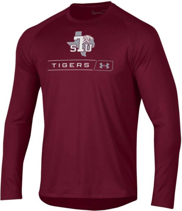 Under Armour Men's Texas Southern Tiger Maroon Tech Performance Long Sleeve T-Shirt product image