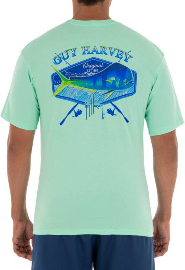 Guy Harvey Men's Mahi Hex Pocket T-Shirt