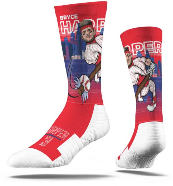 Strideline Philadelphia Phillies Bryce Harper Superhero Crew Socks