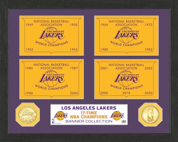 Highland Mint Los Angeles Lakers 17x Champs Bronze Coin Banner Collection