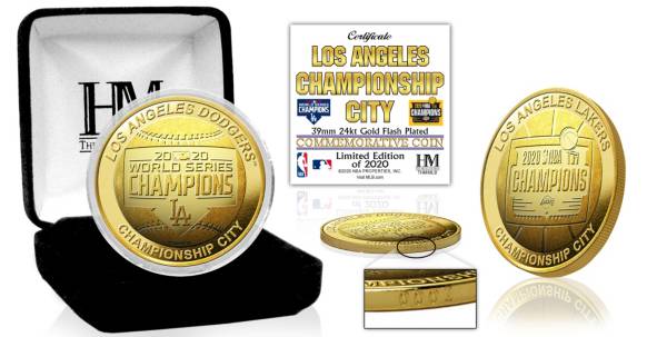 Highland Mint Los Angeles Dodgers-Lakers City of Champions Silver Mint Coin