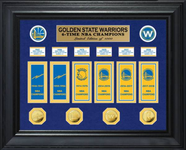 Highland Mint Golden State Warriors 6-Time NBA Champions Deluxe Banner Collection Photo Mint