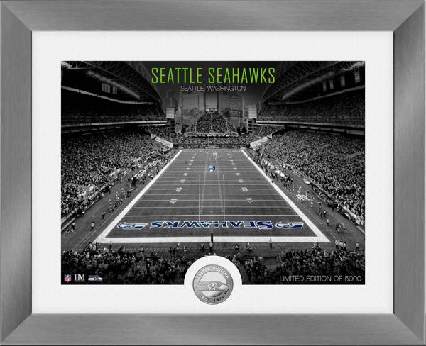 Highland Mint Seattle Seahawks Art Deco Stadium Silver Coin Photo Mint product image
