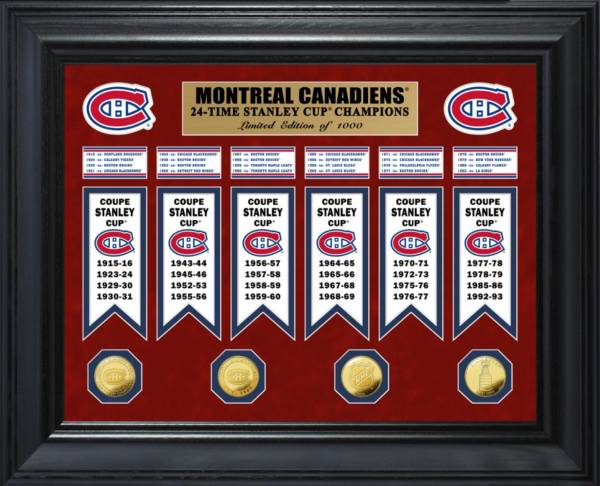 Highland Mint Montreal Canadiens Stanley Cup Champions Deluxe Gold Coin & Banner Collection product image