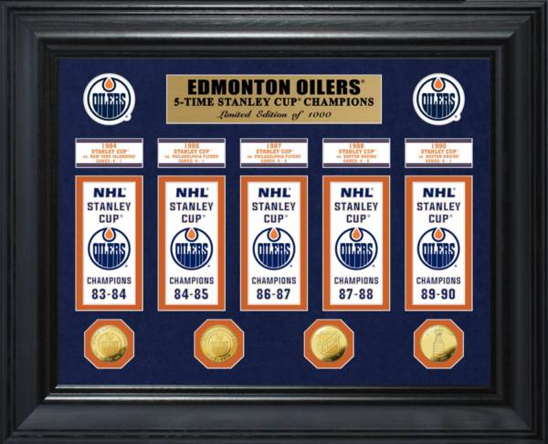 Highland Mint Edmonton Oilers Stanley Cup Champions Deluxe Gold Coin & Banner Collection