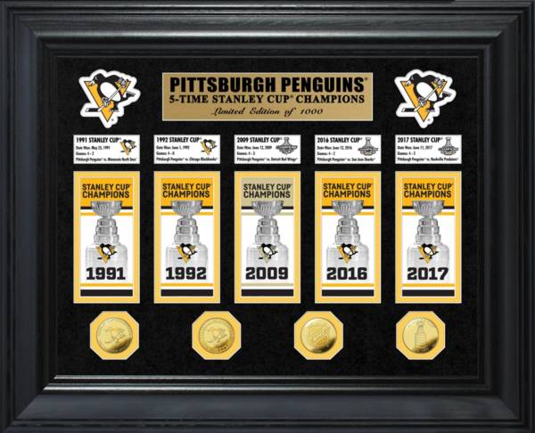 Highland Mint Pittsburgh Penguins Stanley Cup Champions Deluxe Gold Coin & Banner Collection