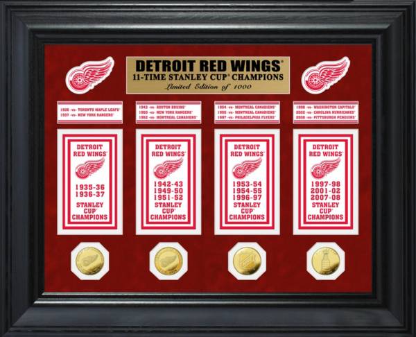 Highland Mint Detroit Red Wings Stanley Cup Champions Deluxe Gold Coin & Banner Collection