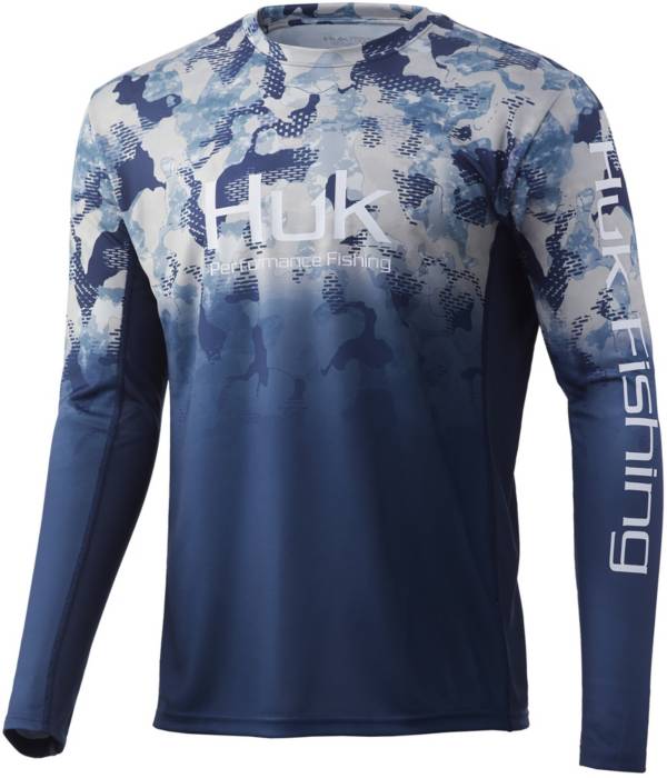 HUK Men's Icon X KC Refraction Camo Fade Long Sleeve Fishing Shirt