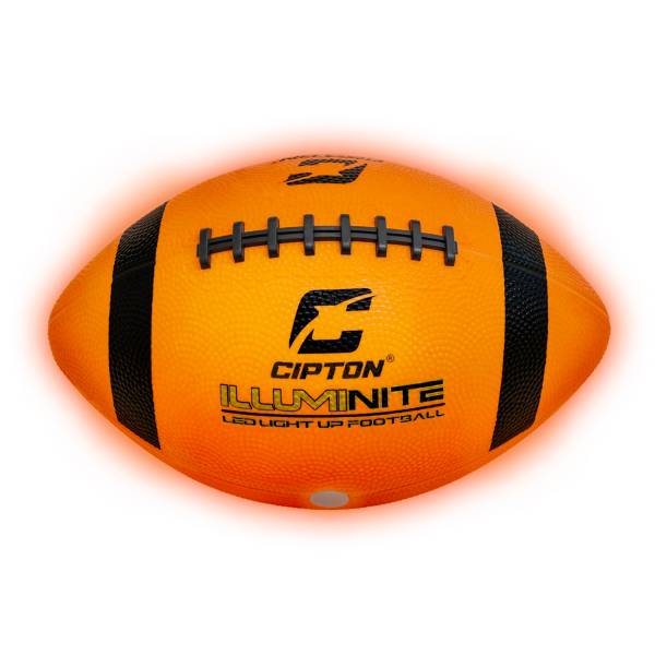 Replacement Batteries Included Official Size & Weight Dual LED Bright Lights for Ultimate Night Time Game Battery Powered Pump Included White/Orange Cipton Glow in The Dark Soccerball 