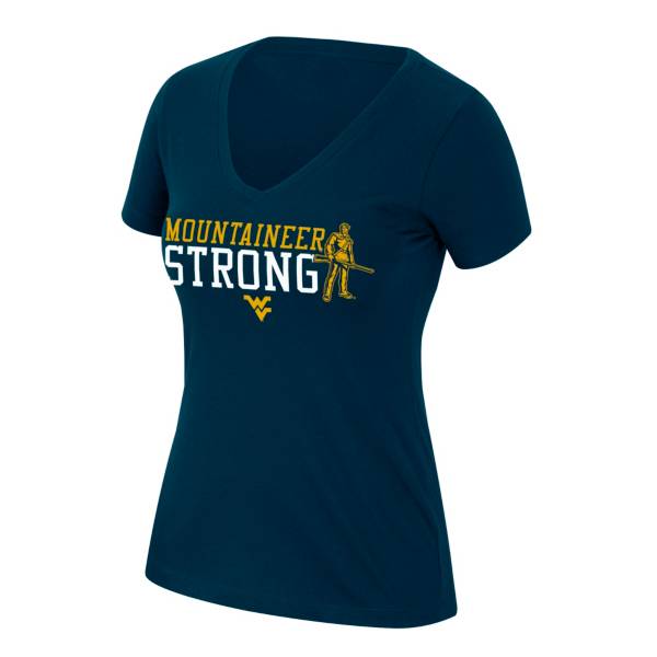 Top of the World Women's West Virginia Mountaineers Fan Blue V-Neck T-Shirt