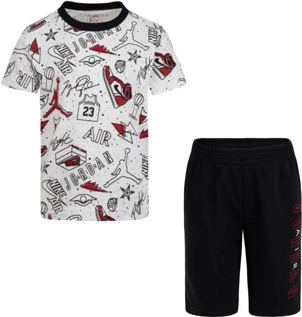 Jordan Little Boys' Fun Flight AOP T-Shirt and Shorts Set